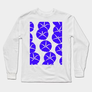 blue flower abstract pattern background Long Sleeve T-Shirt